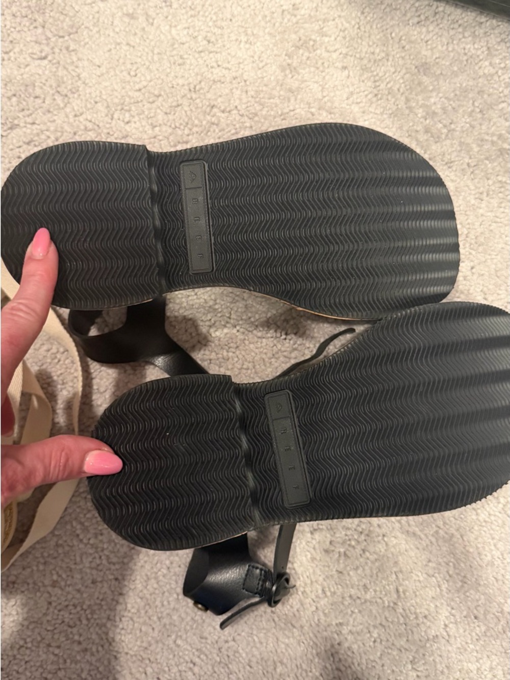 New 7.5 reef Black Cork Wedge Sandals for Women - Stylish Ankle Strap - Picture 3 of 3